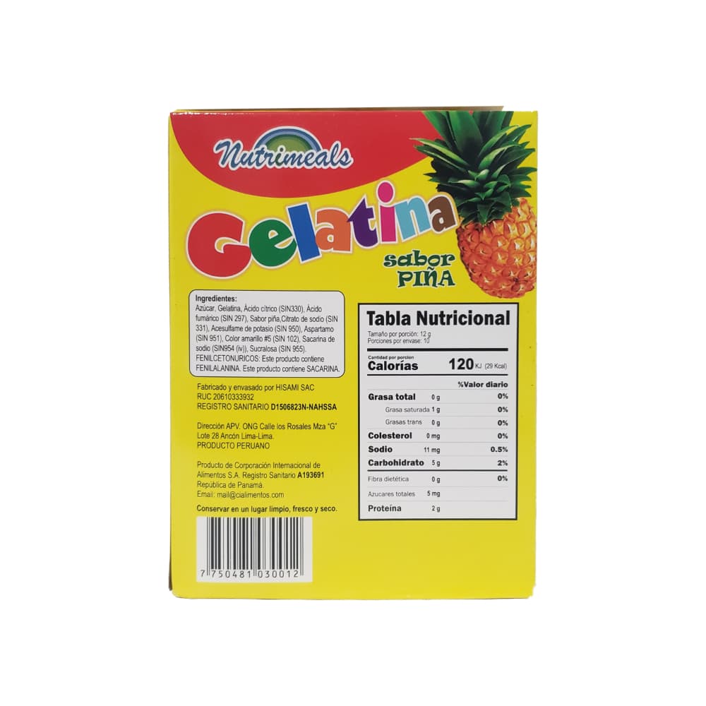 Gelatina sabor piña Nutrimeals (120 g / 4.23 oz) - Miniatura 2