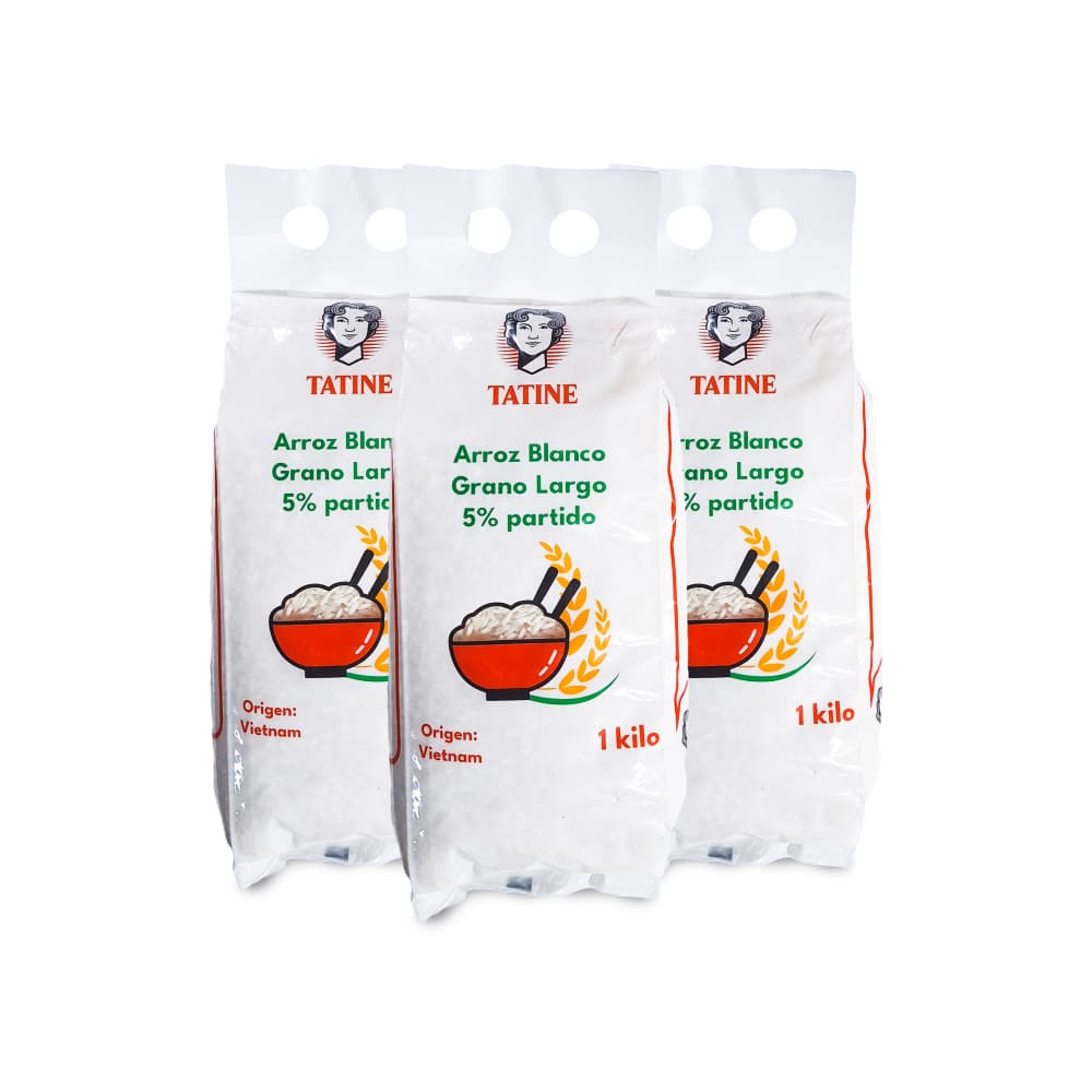Arroz de grano largo Tatine (3 x 1 kg / 2.2 lb) - Imagen 1