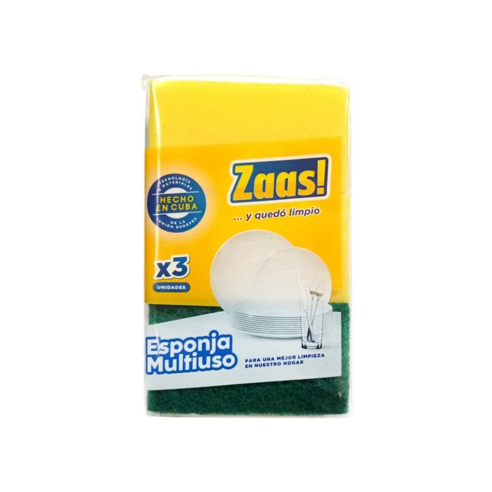 Combo esponja multiuso Zaas! (3 U) + Esponja con fibra verde (3 U) - Miniatura 2
