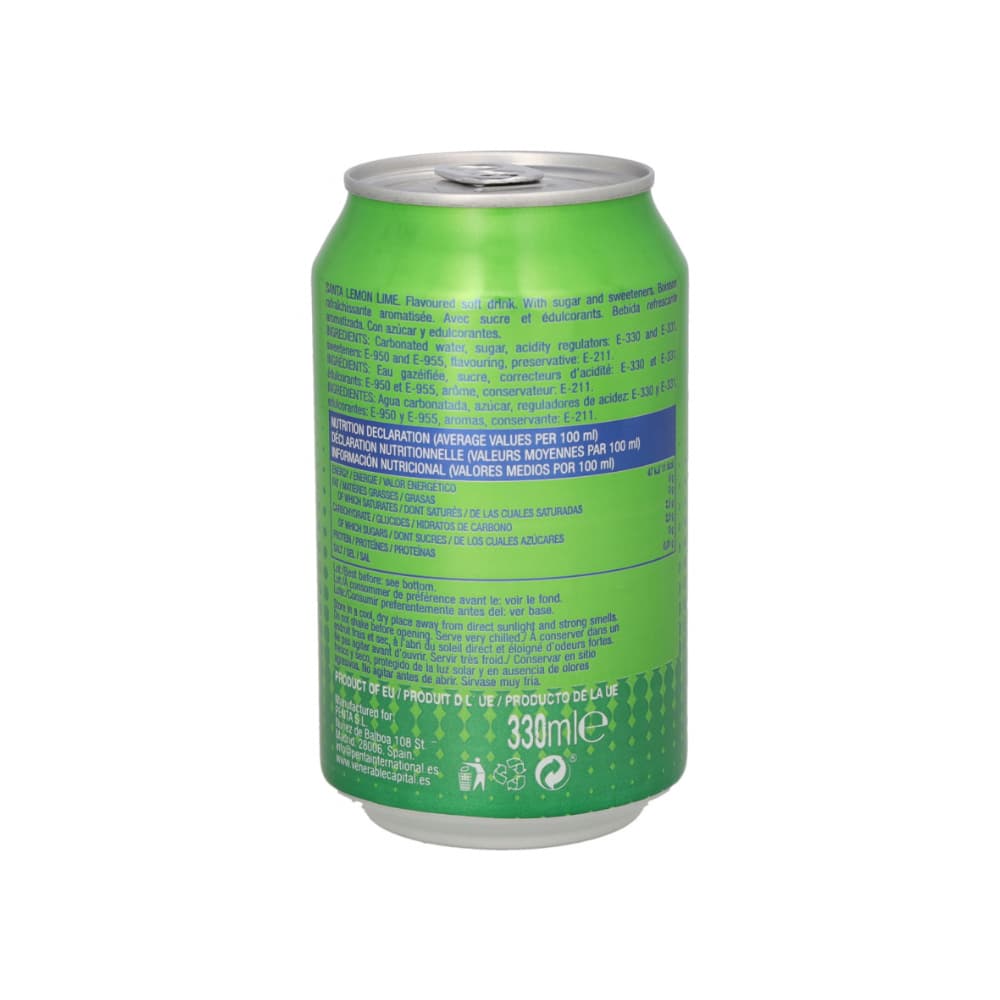 Refresco gaseado de limón y lima Santa (24 x 330 ml) - Miniatura 3