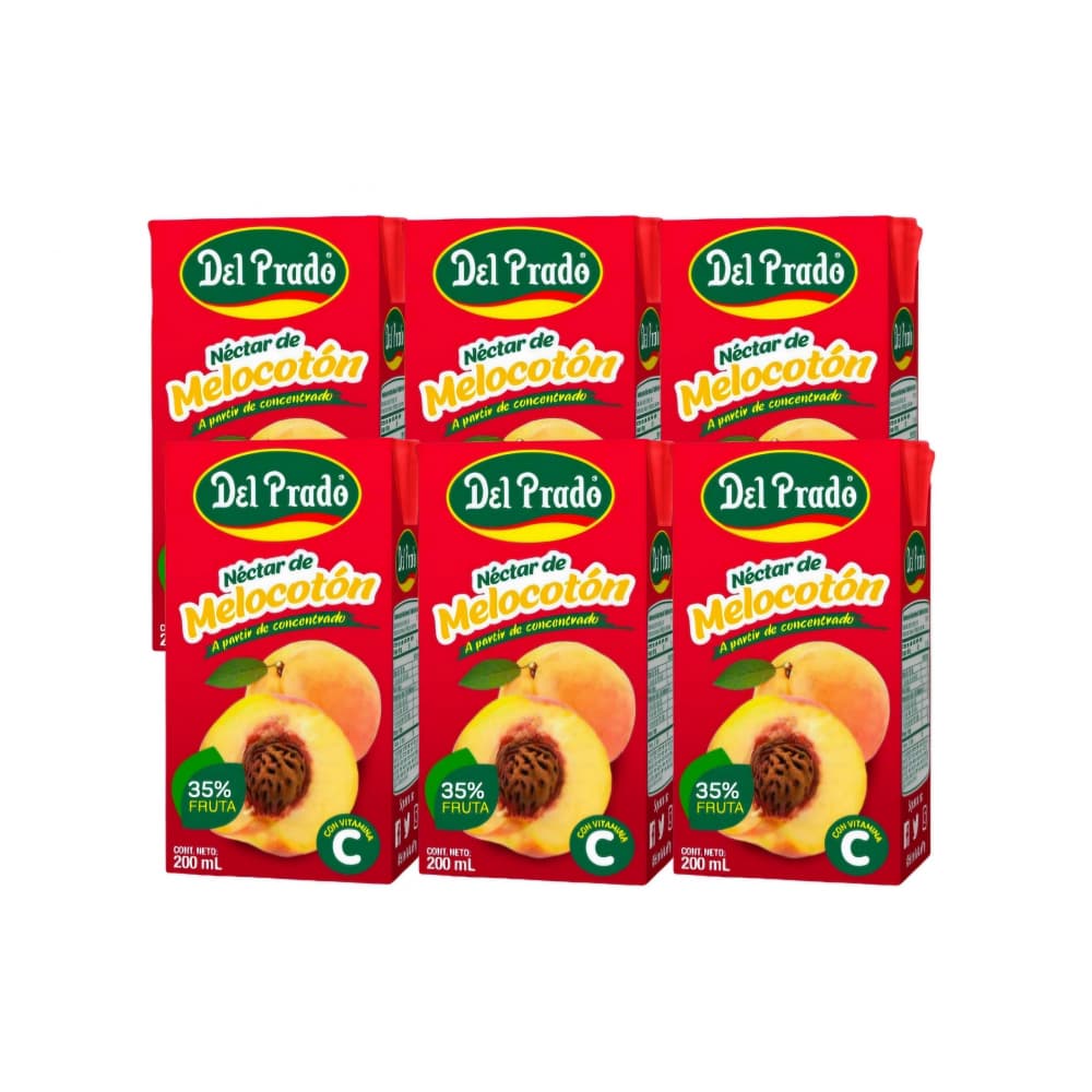 Néctar de melocotón Del Prado (6 x 200 ml) - Imagen 1