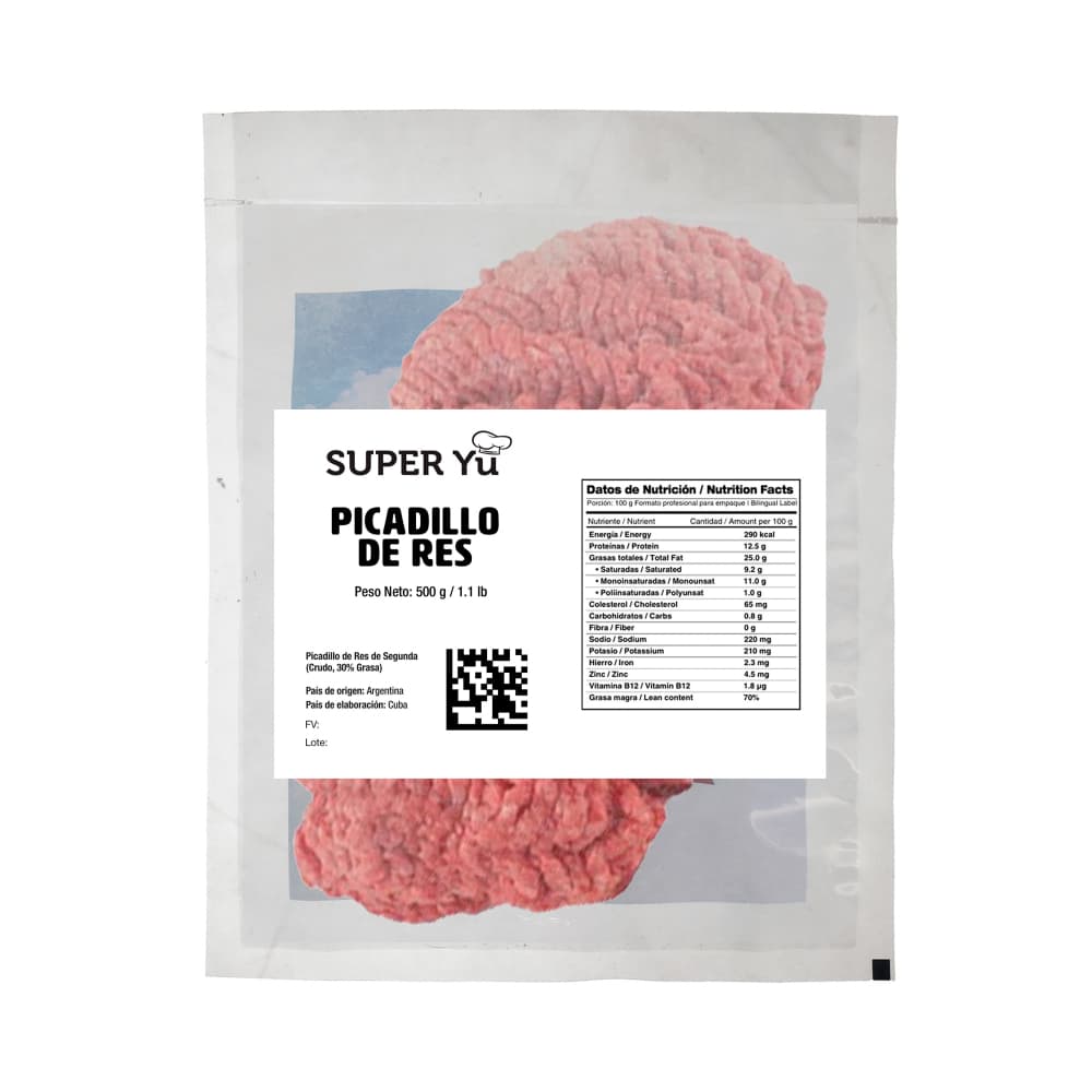 Picadillo de res de segunda Super Yu (500 g / 1.1 lb) - Miniatura 3
