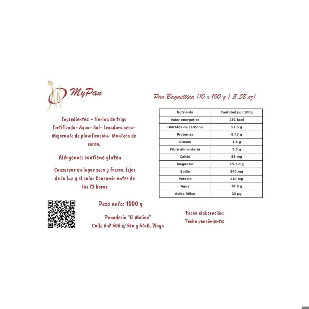 Pan Baguettina Mypan (10 x 100 g / 3.52 oz) - Miniatura 4