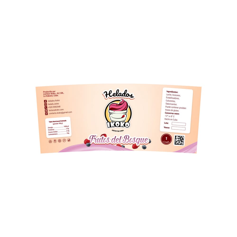 Helado sabor fruto del bosque IKOKO (1 L) - Miniatura 4