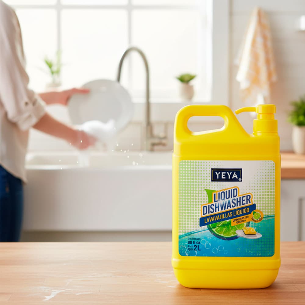 Lavavajillas líquido con aroma a limón fórmula concentrada YEYA (2 x 2 L) - Miniatura 2