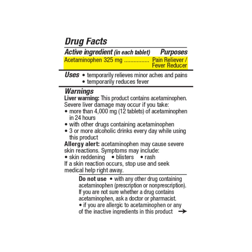 Acetaminofén 325 mg Health Star (50 tabletas) - Miniatura 2
