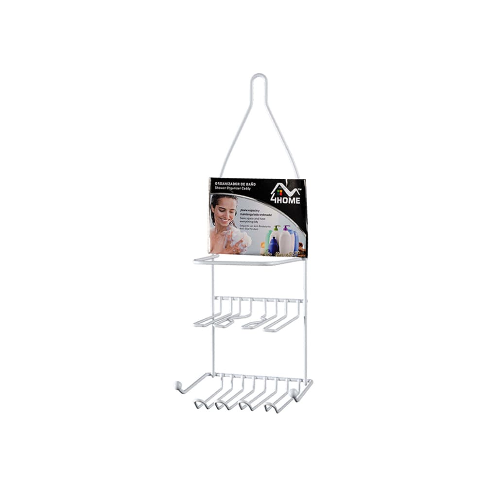 Organizador blanco metálico para ducha de baño 4Home - Imagen 1