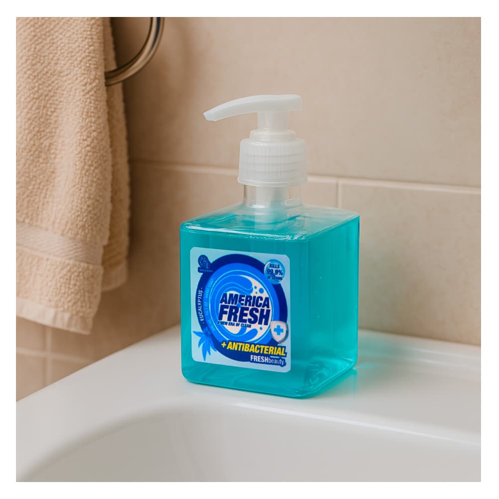 Jabón líquido de eucalipto antibacterial para manos América Fresh (300 ml / 10.10 oz) - Miniatura 4