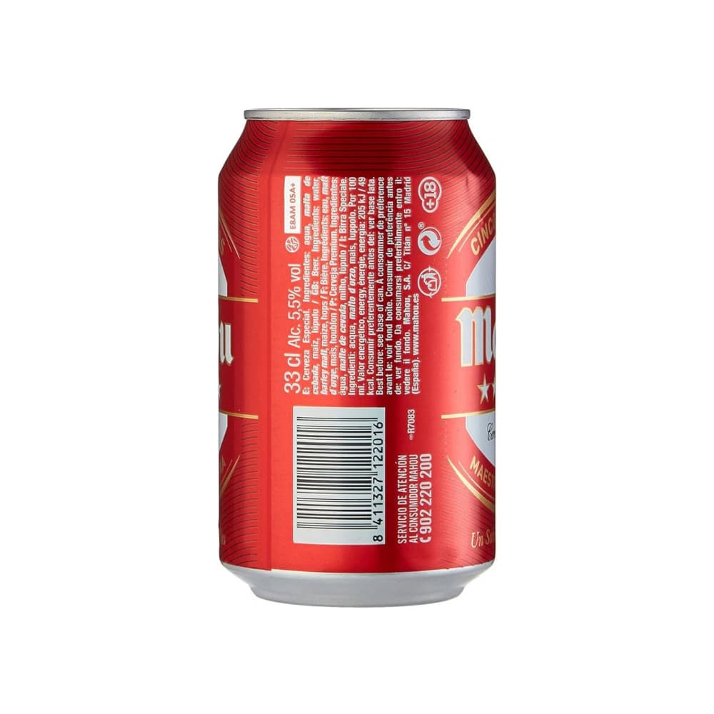 Cerveza Cinco Estrellas Mahou (24 x 330 ml) - Miniatura 3