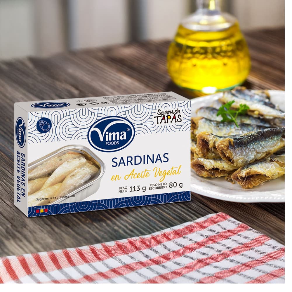 Sardinas en aceite vegetal Vima Foods (113 g / 3.98 oz) - Miniatura 3