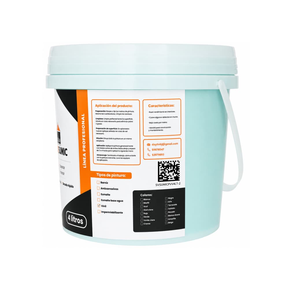 Pintura de vinil color verde SERVISUMIC (4 L) - Miniatura 3