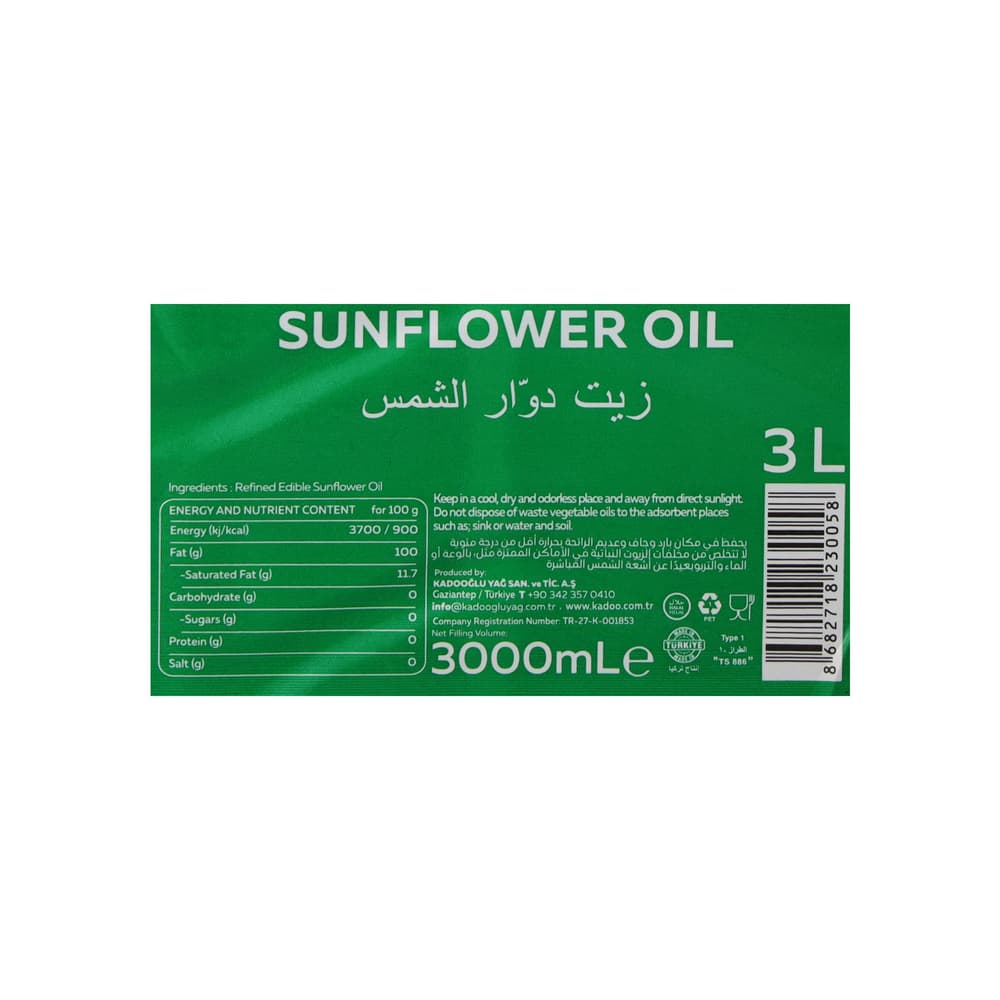 Aceite de girasol Kadoo (3 x 3 L) - Miniatura 3