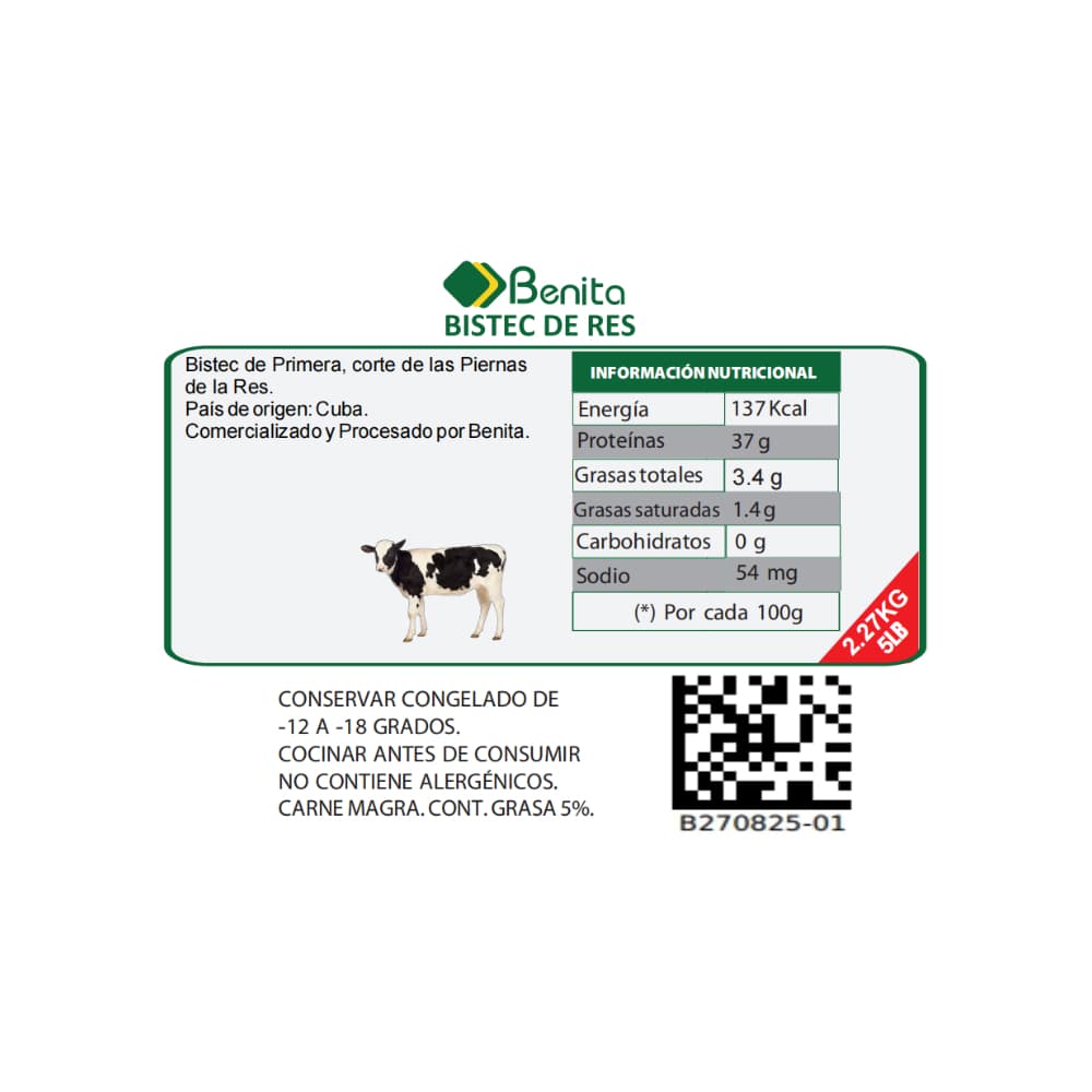 Bistec de res Benita (2.27 kg / 5 lb) - Miniatura 3