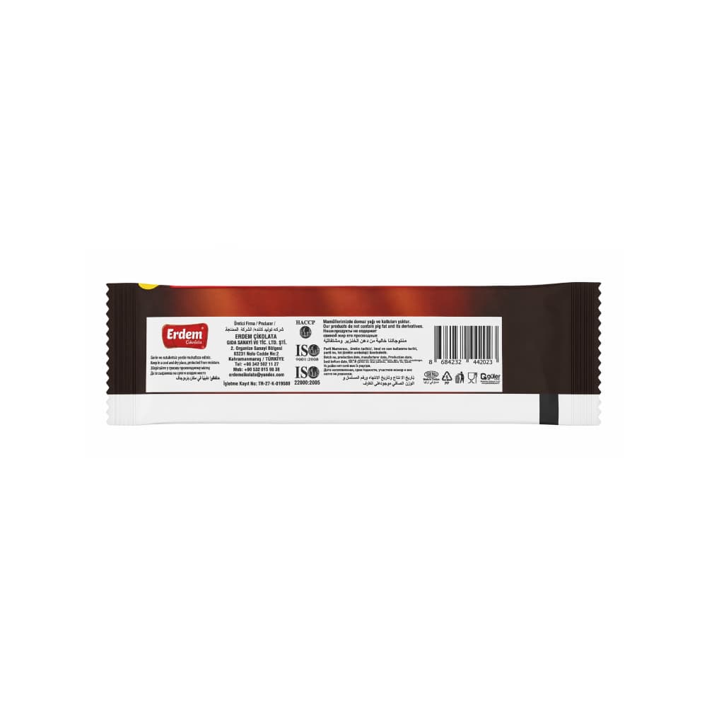 Barra de chocolate rellena de caramelo Nuga Classic Erdem (20 g) - Miniatura 2