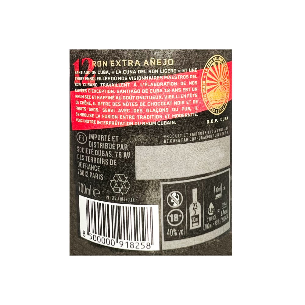 Ron Extra Añejo 12 años Santiago de Cuba (700 ml) - Miniatura 4