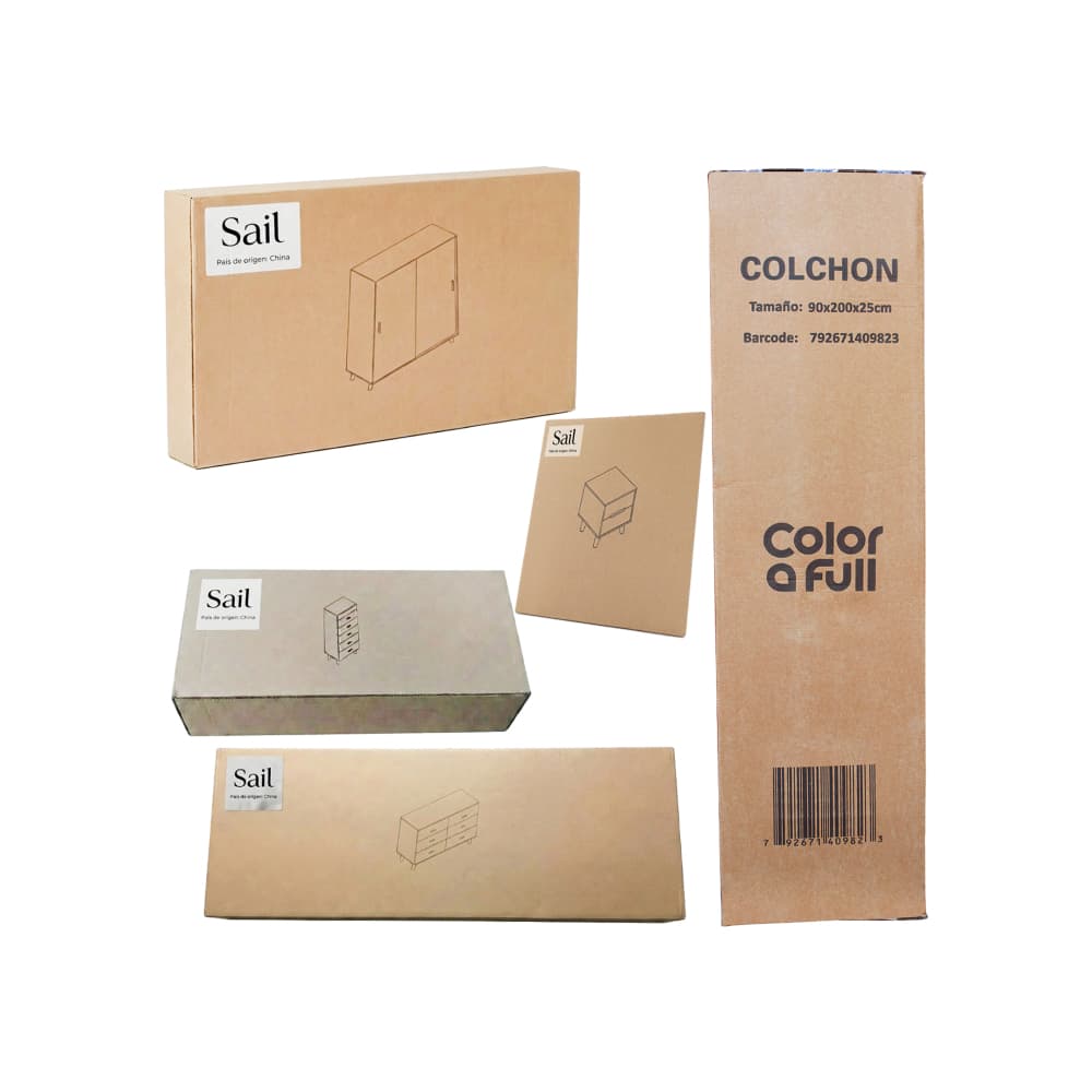 Juego de cuarto #4 Sail & Color a full: armario + gavetero alto + gavetero tipo cómoda + 2 mesitas de noche + colchón personal - Miniatura 2