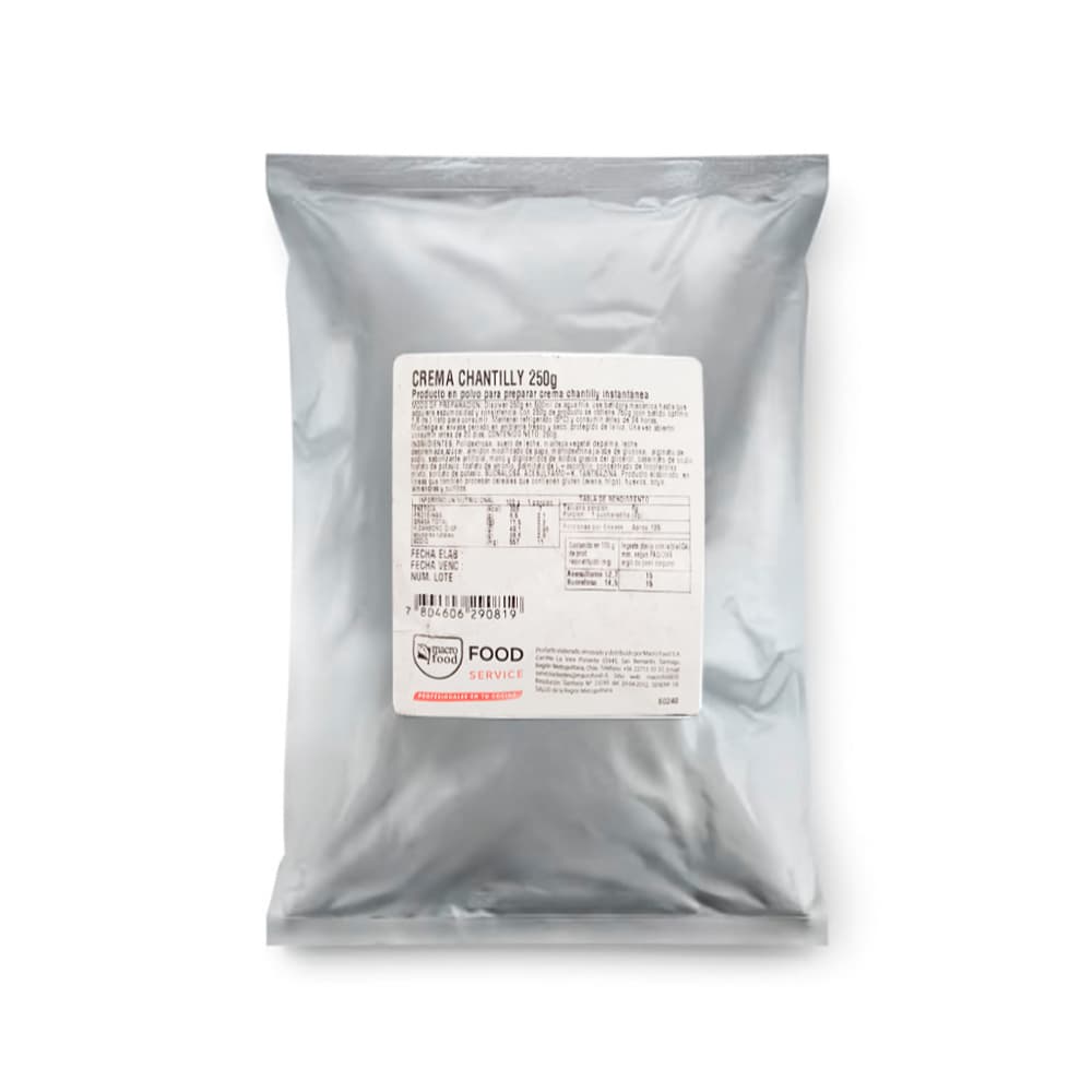Crema chantilly instantánea Macro Food (250 g / 8.8 oz) - Imagen 1