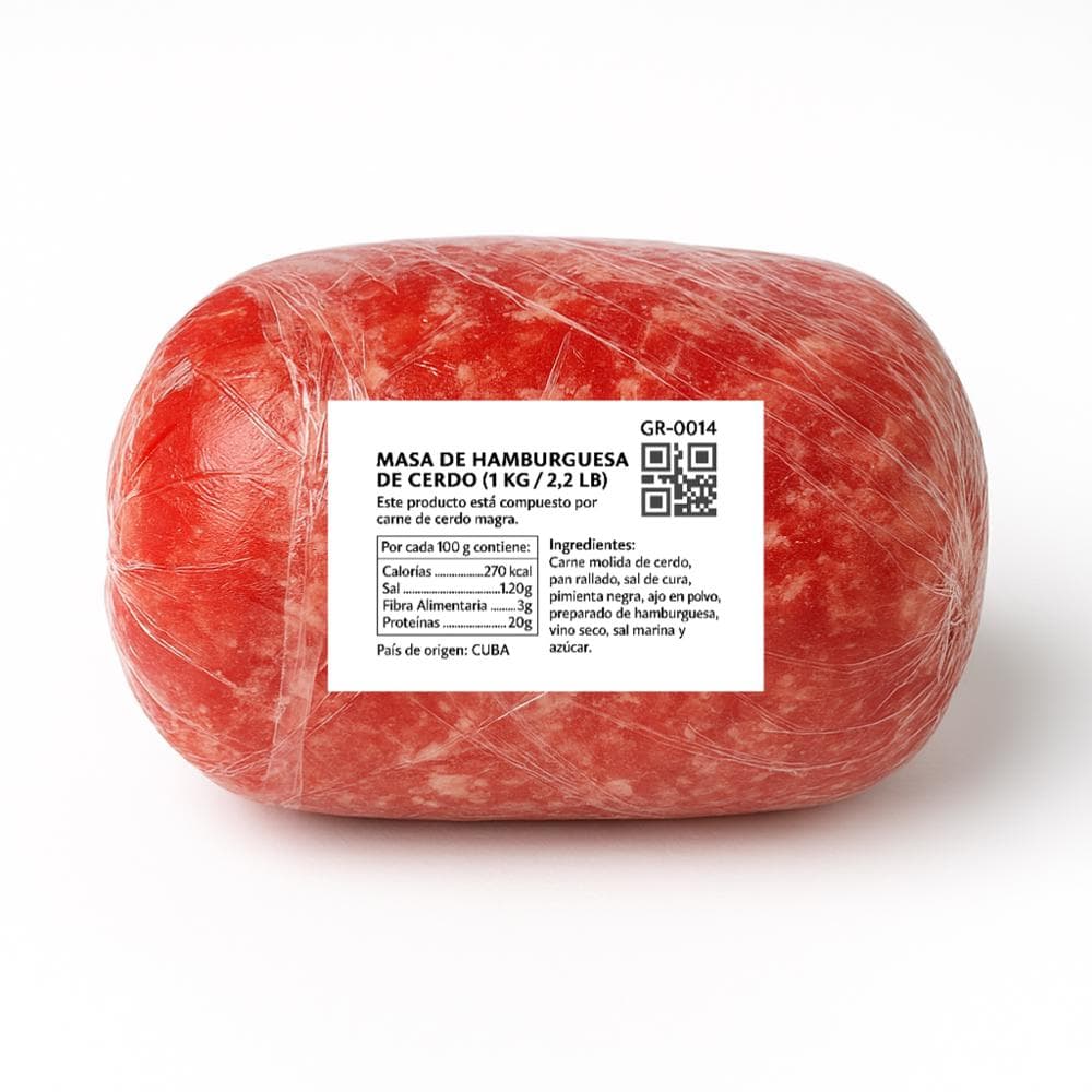 Masa de Hamburguesa de cerdo El Favorito (1 kg / 2.2 lb) - Miniatura 3