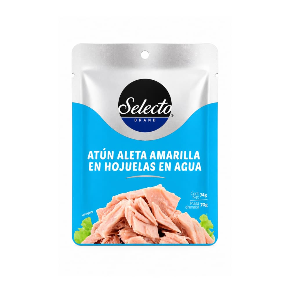 Atún aleta amarilla en hojuelas en agua Selecto Brand (74 g / 2.61 oz) - Miniatura 1