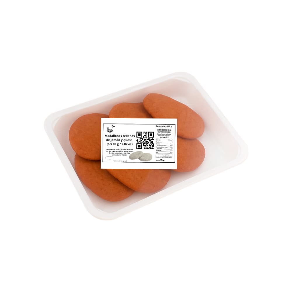 Medallones rellenos de jamón y queso La Finca (6 x 80 g / 2.82 oz) - Miniatura 3