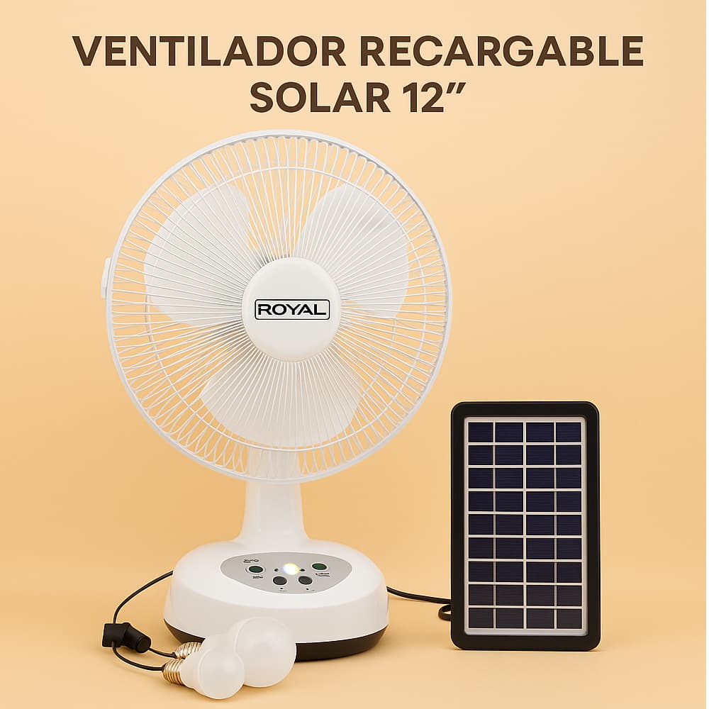 Ventilador blanco recargable 12" Royal RA12RSL - Miniatura 4