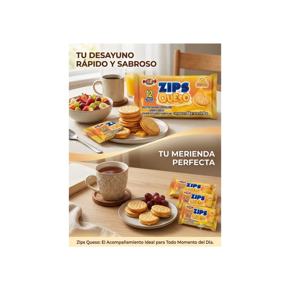 Galletas saladas con relleno sabor a queso Las Delicias (408 g / 14.4 oz) - Miniatura 5