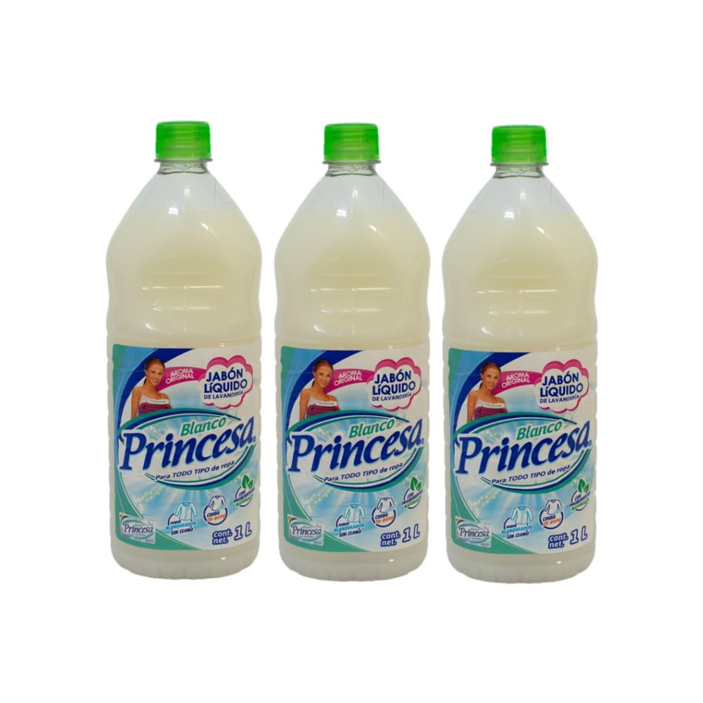 Jabón liquido blanco Princesa (3 x 1 L) - Imagen 1