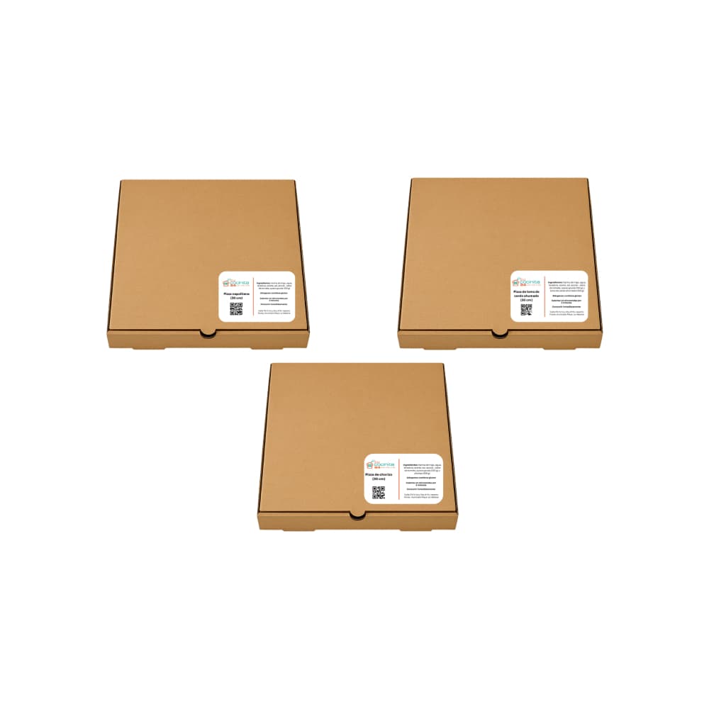 Pizza napolitana + Pizza de lomo de cerdo ahumado + Pizza de chorizo Tucocinita24 (30 cm) - Miniatura 3