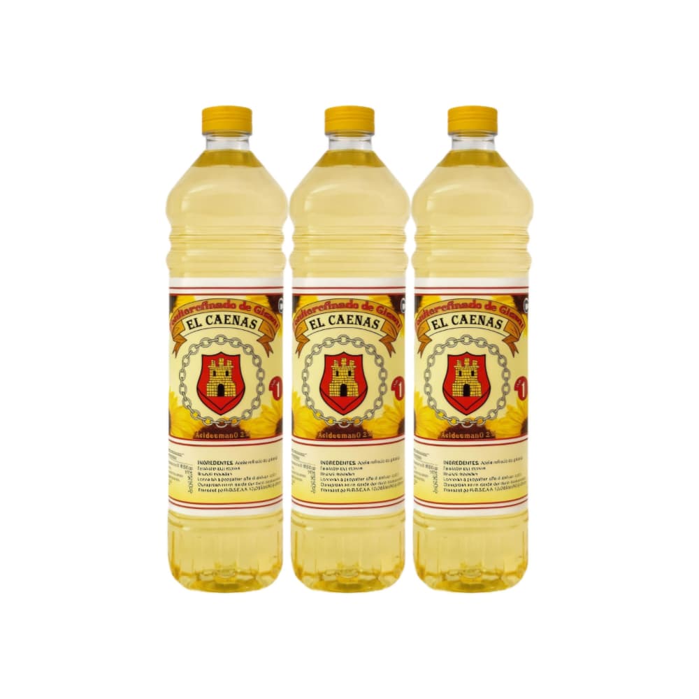 Aceite refinado de girasol El Caenas (3 x 1 L) - Imagen 1