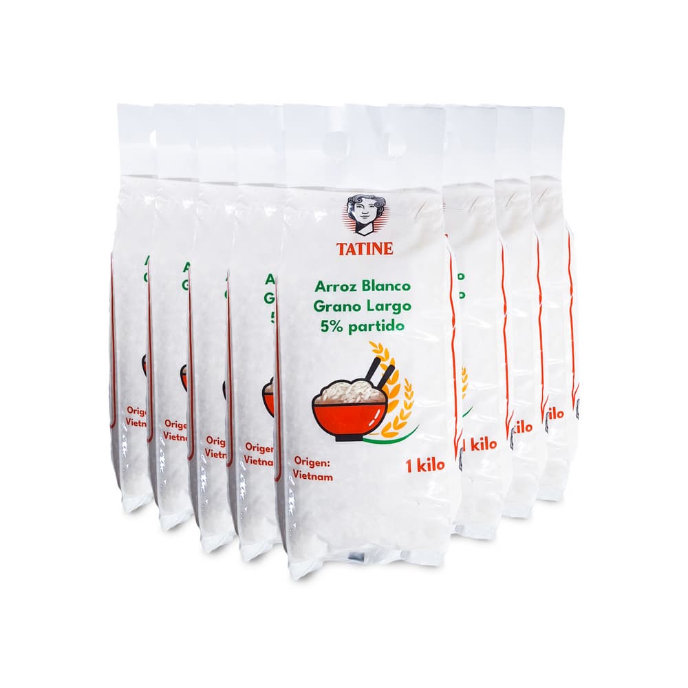 Arroz de grano largo Tatine (8 x 1 kg / 2.2 lb) - Imagen 1