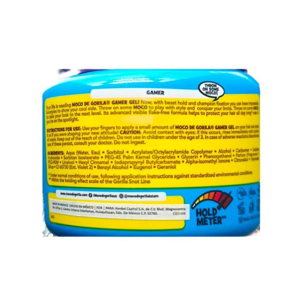 Gel fijador para el cabello Moco de gorila gamer (270 g / 9.52 oz) - Miniatura 2