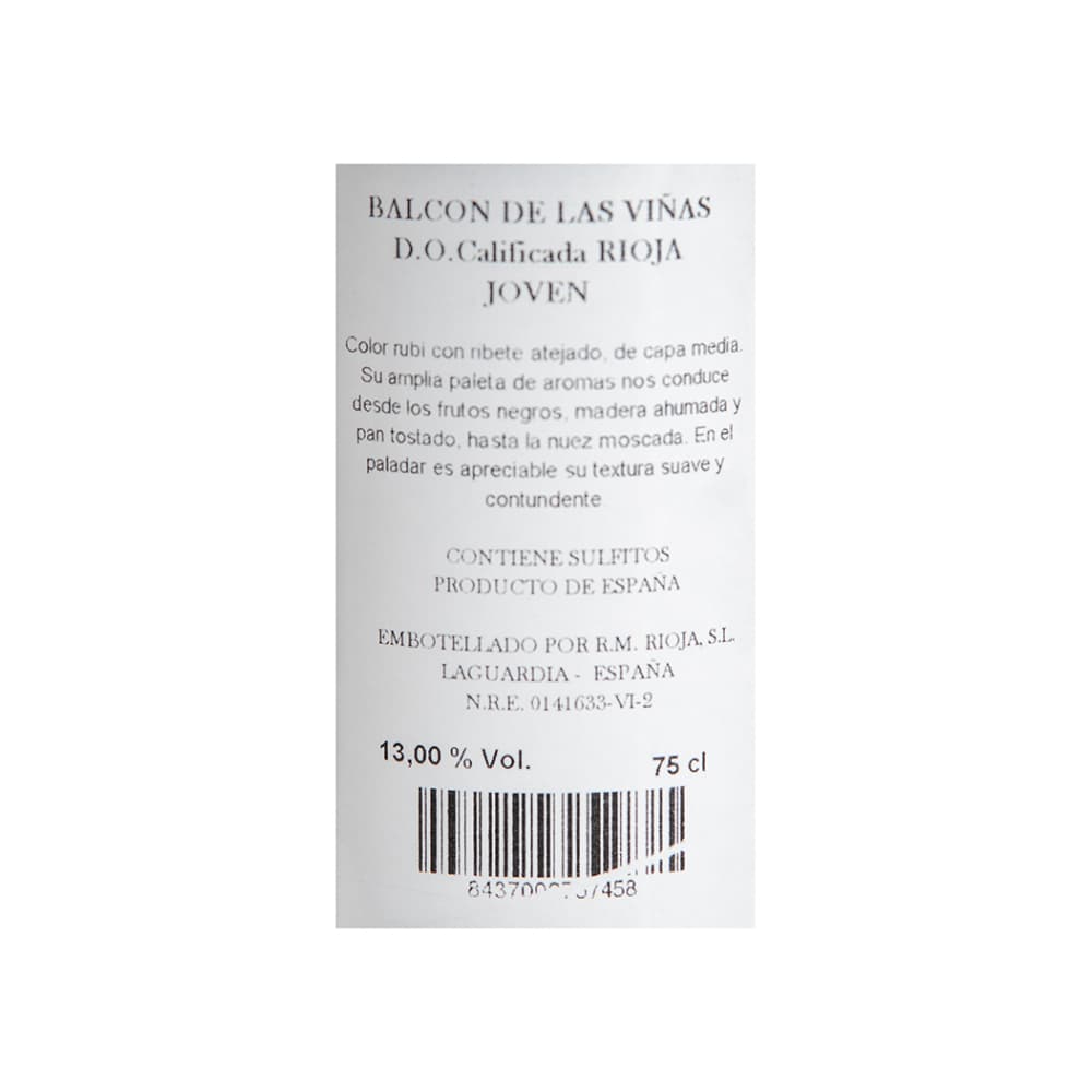 Vino tinto joven Rioja Balcón de las Viñas (750 ml) - Miniatura 3