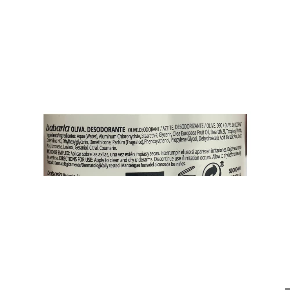 Desodorante antitranspirante Roll On con aceite de Oliva Babaria (50 ml) - Miniatura 3