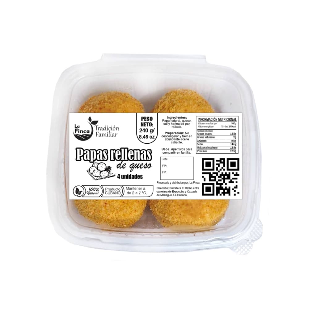 Papas rellenas de queso La Finca (240 g / 8.46 oz) - Imagen 1