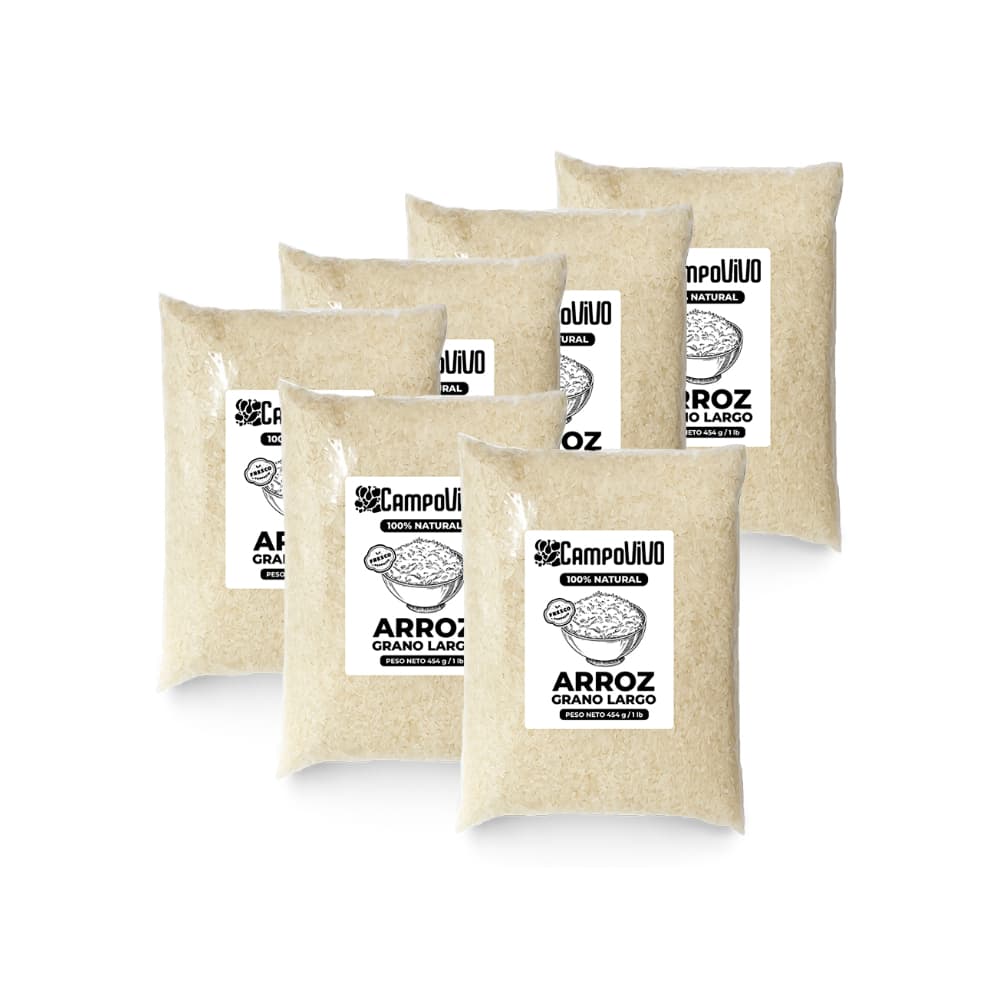 Arroz de grano largo Campo Vivo (6 x 454 g / 1 lb) - Imagen 1