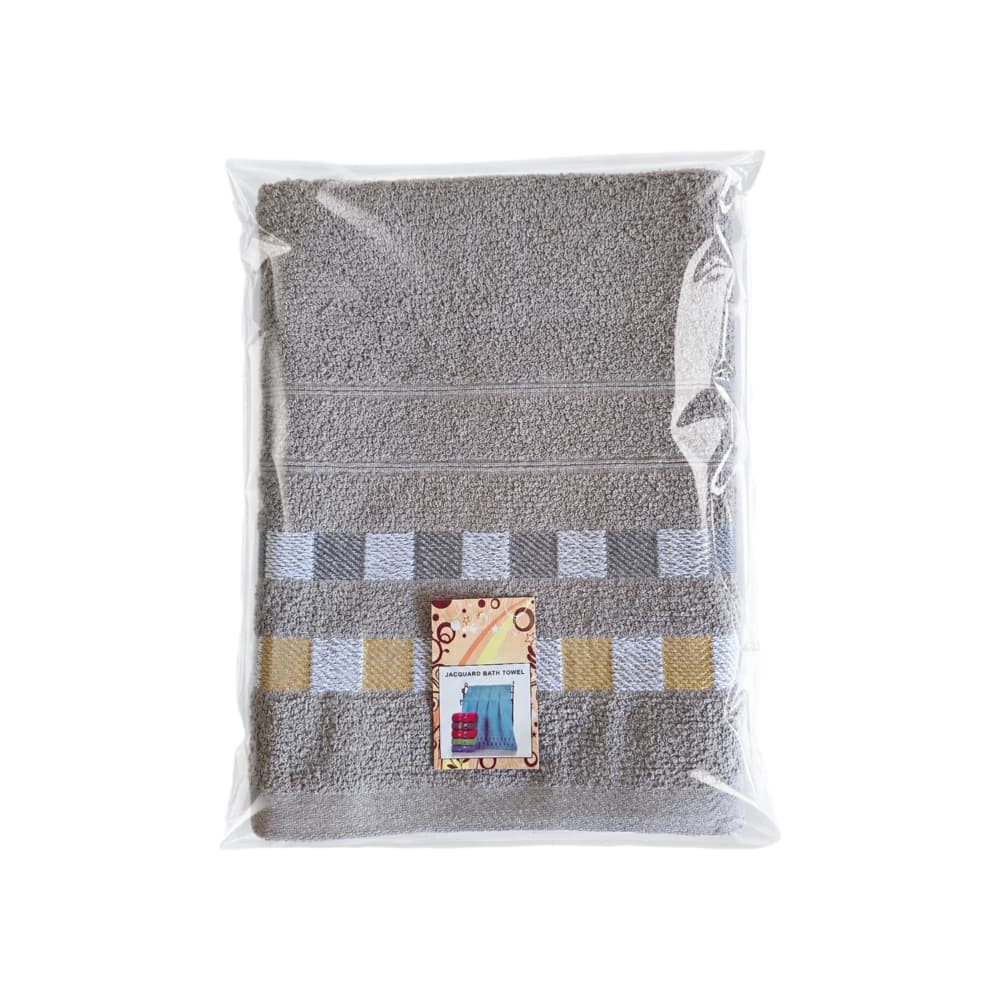 Toalla de baño grande color gris 70 cm x 140 cm Jacquard - Miniatura 2