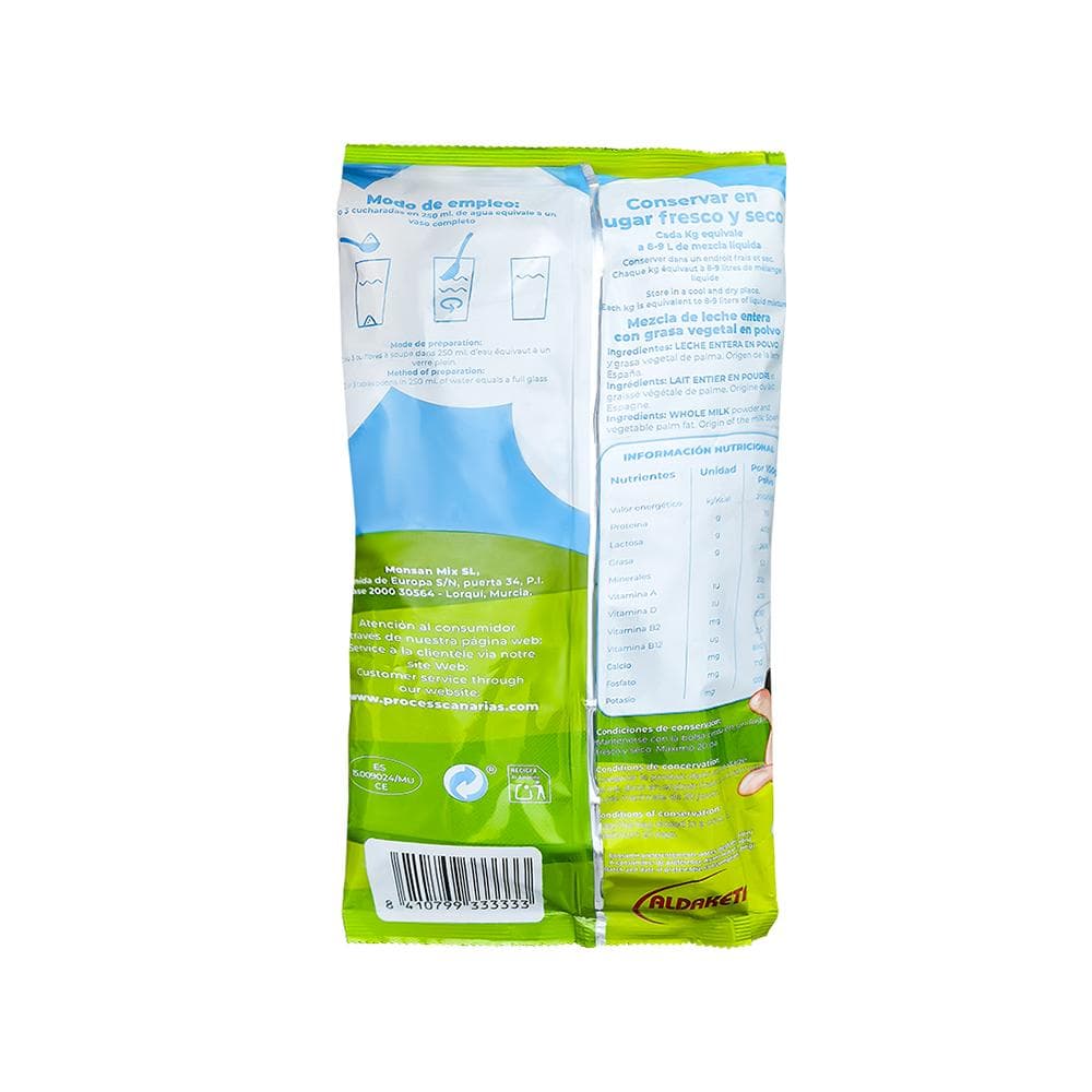 Mezcla de leche entera con grasa vegetal en polvo Aldaketa (1 kg / 2.2 lb) - Miniatura 2