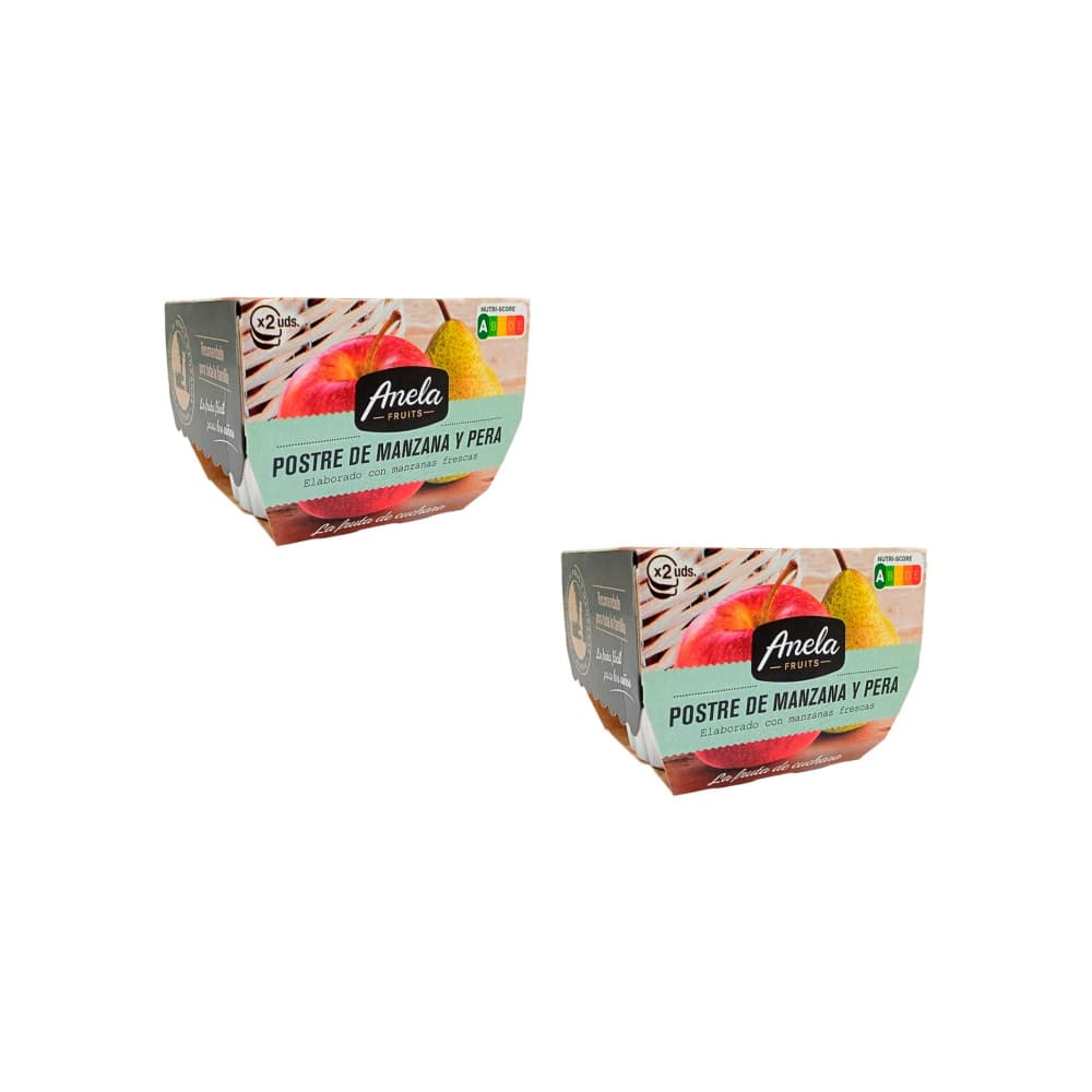 Postre - compota - de manzana y pera Anela Fruits (2 x 200 g / 7.05 oz) - Miniatura 1