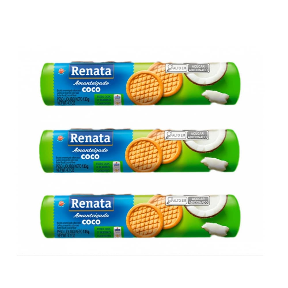 Galletas de mantequilla con sabor a coco Renata (3 x 133 g) - Imagen 1
