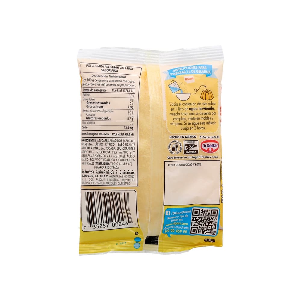 Gelatina sabor piña D'Gari (120 g / 4.2 oz) - Miniatura 3