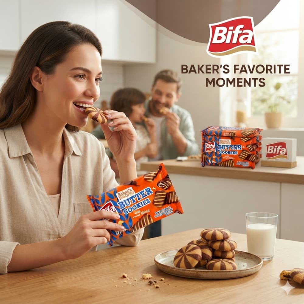 Galletas de mantequilla con relleno de cacao Bifa (100 g / 3.52 oz) - Miniatura 5