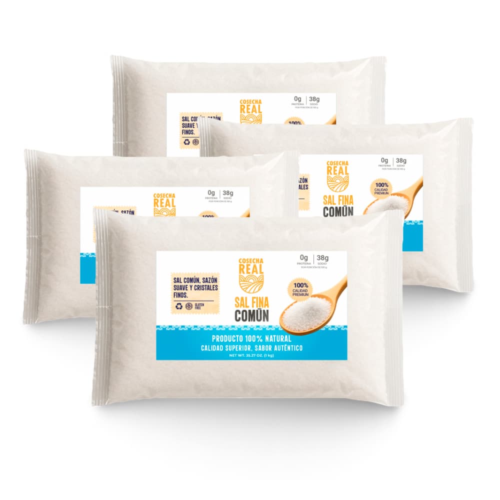 Sal fina común Cosecha Real (4 x 1 kg / 2.2 lb) - Imagen 1