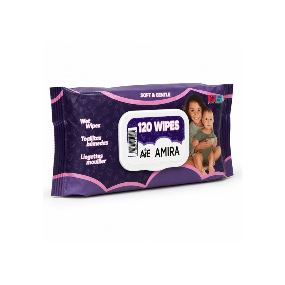 Toallitas húmedas con provitamina B5 y vitamina E Amira (120 U) - Miniatura 1