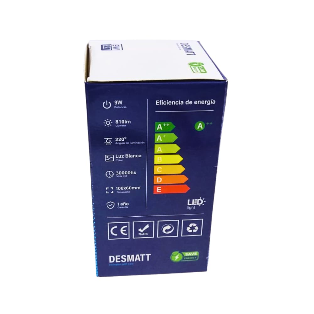 Bombillo LED - 9 W - Desmatt - Miniatura 3