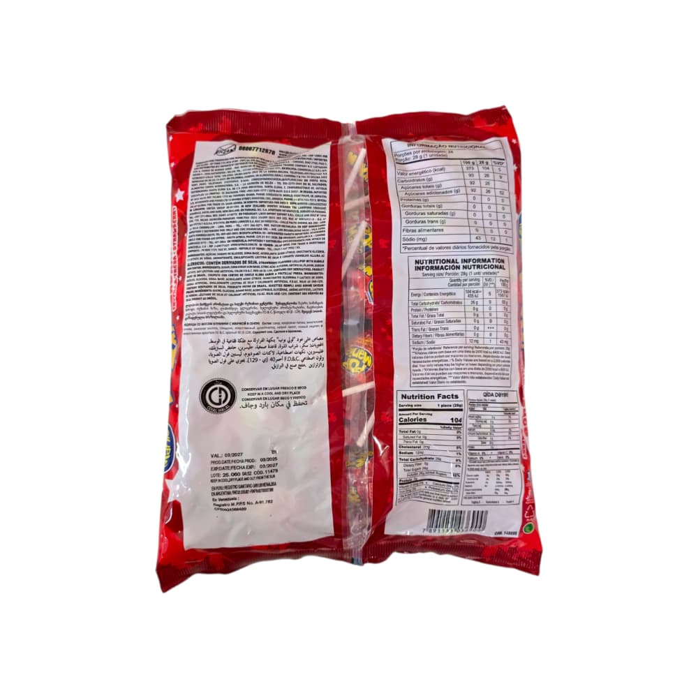 Chupa chupa sabor fresa con relleno de chicle Pop Mania Maxxi (672 g / 1.48 lb) - Miniatura 2