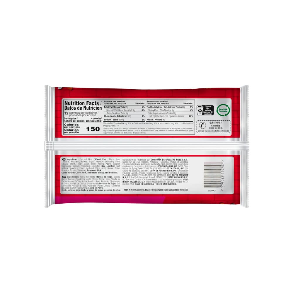 Galletas dulces rellenas con crema sabor a fresa Festival (403 g / 14.2 oz) - Miniatura 2