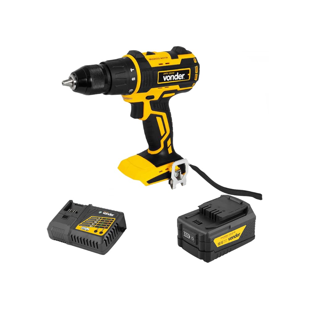 Taladro atornillador eléctrico portátil de impacto 1/2'' de 18 V IPFV1819I + Batería de 18 V IBV1850 + Cargador de batería rápido de 18 V ICBV1806 Vonder - Imagen 1