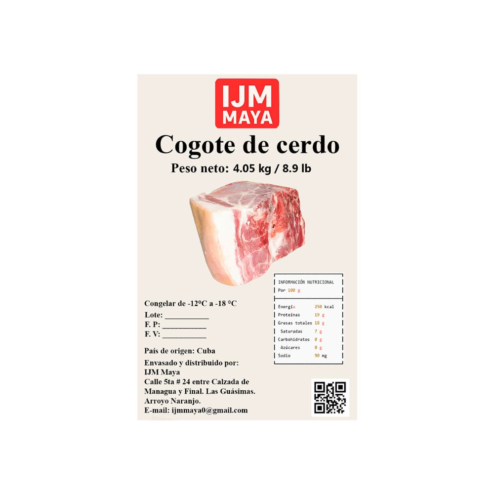 Cogote de cerdo IJM MAYA (4.05 kg / 8.9 lb) - Miniatura 2