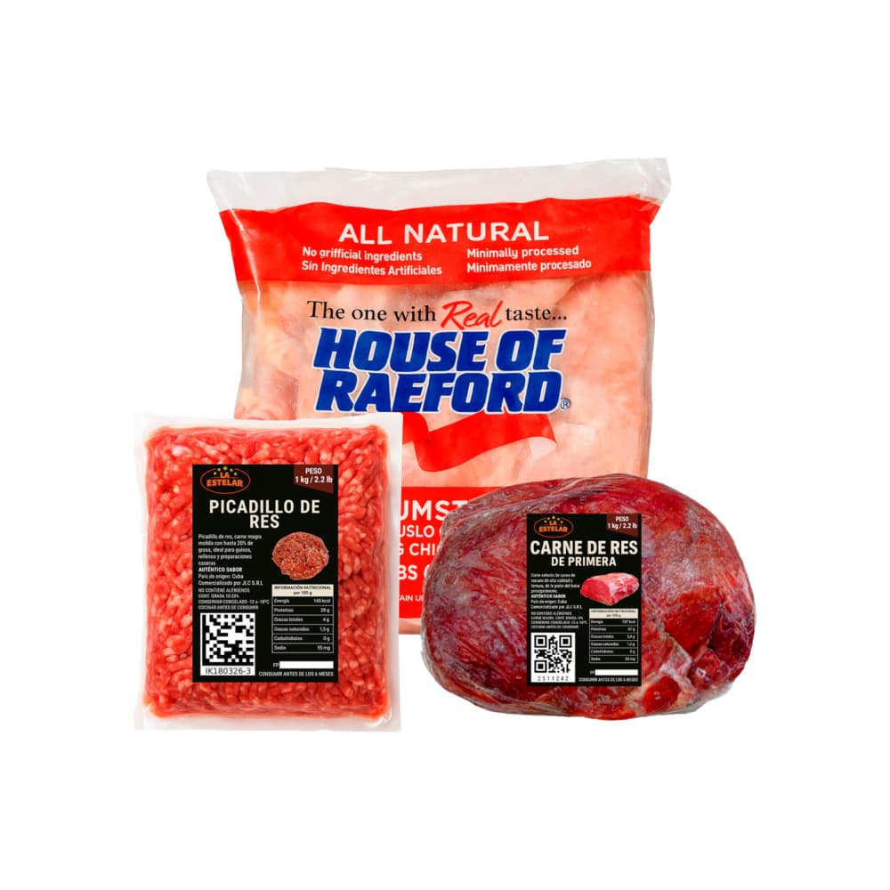 La estelar: Carne de res de primera y Picadillo de res + Muslos de pollo House of Raeford - Imagen 1