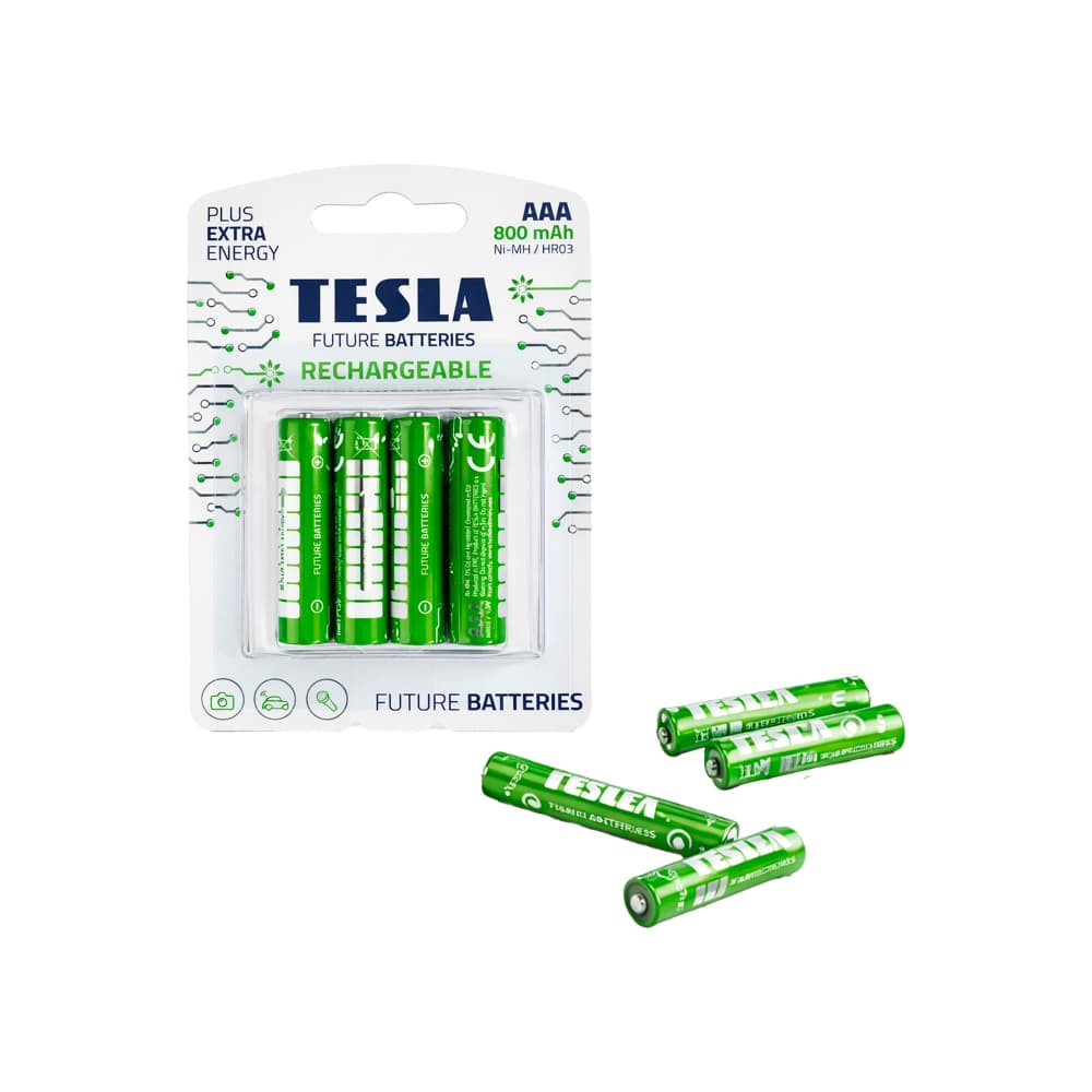 Baterías recargables AAA 800 mAh Tesla (4 U) - Miniatura 2